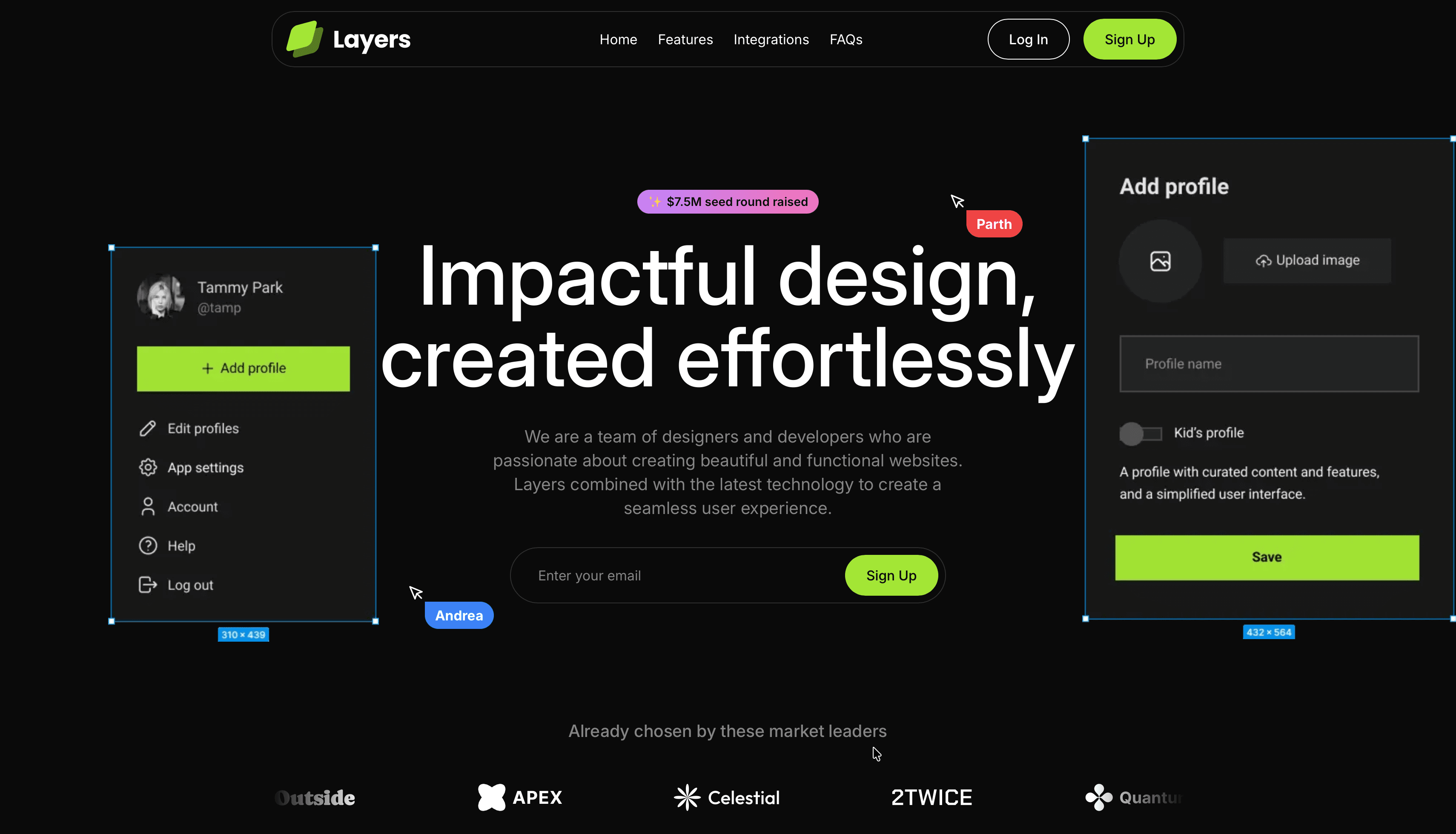 Website design mockup